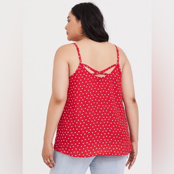 Torrid Top Tank Shirt Georgette Swing Cami Hearts 4 4X - Picture 4 of 6